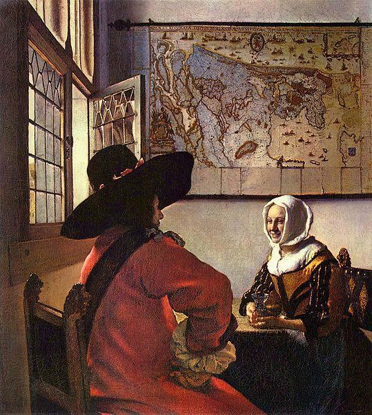 Johannes Vermeer Officer and a Laughing Girl,